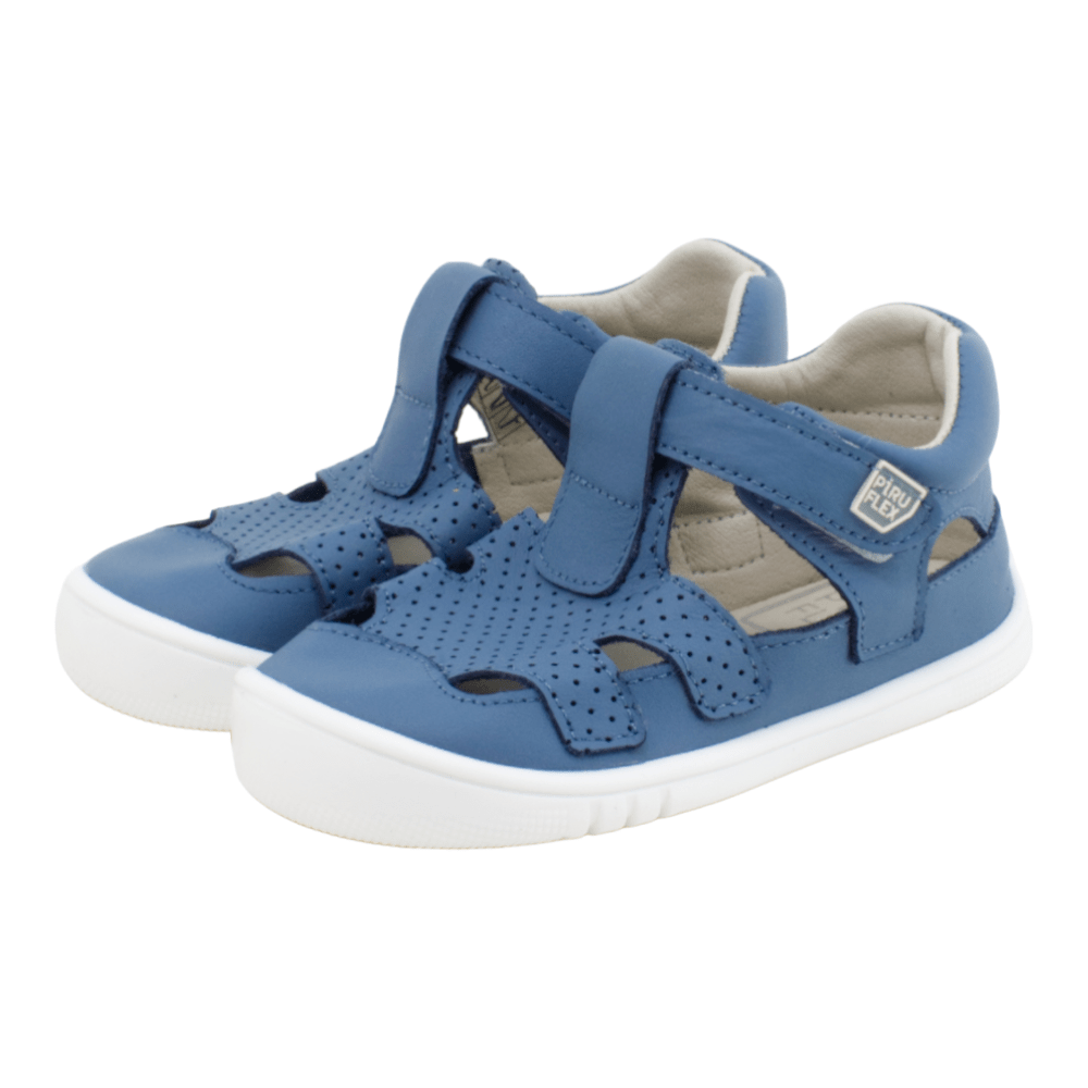 Sandalia infantil respetuosa piel azul PIRUFLEX