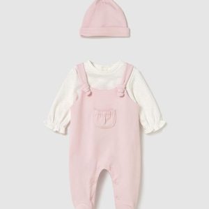 Pelele peto con gorro recien nacida rosa Mayoral