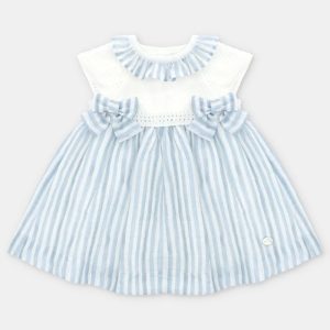 Vestido punto y tela azul rayas surrey martin aran