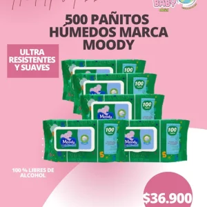 PAÑITOS HÚMEDOS MOODY X 100 UNDS X 5 PAQUETES
