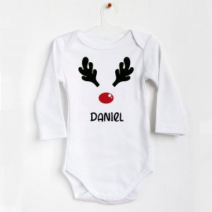 Body navideño personalizado modelo «Rudolph»