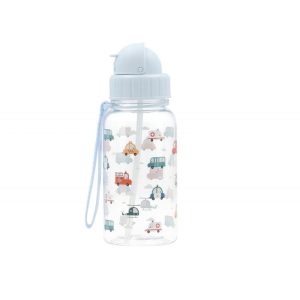 botella de agua tritan con pajita city cars tutete