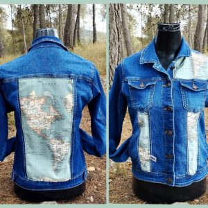 Chaqueta Vaquera mapamundi corta