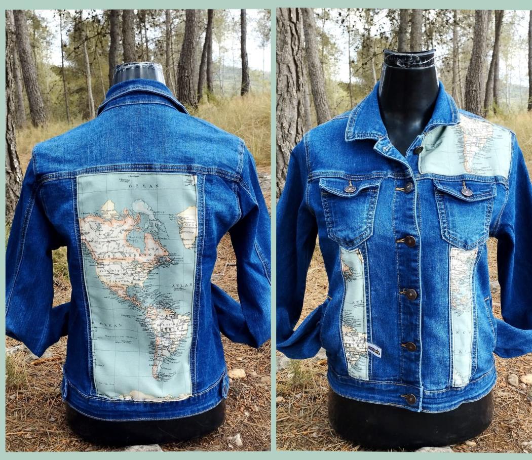 Chaqueta Vaquera mapamundi corta - Imagen 2