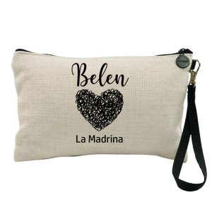 Neceser de tejido símil lino personalizado modelo «La Madrina»