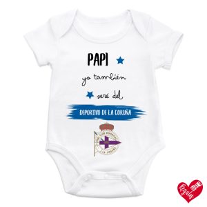 Body bebé diseño «Papi, yo también seré del Deportivo de La Coruña»