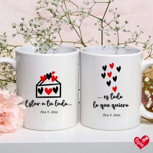 Juego de 2 tazas personalizadas DUO «Estar a tu lado..»