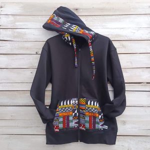 Sudadera con cremallera negra wax21