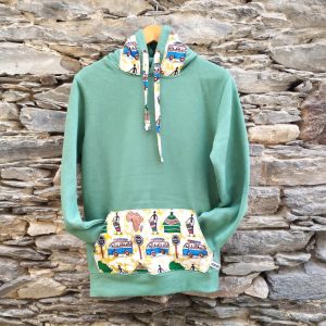 Sudadera con capucha verde Wax02