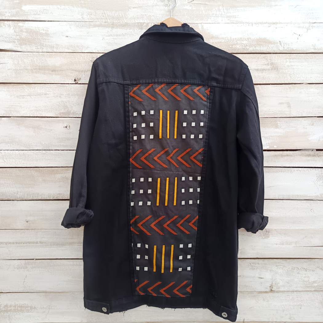 Chaqueta Vaquera Larga Negra Wax08 - Imagen 3