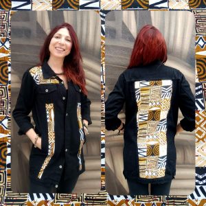 Chaqueta Vaquera Larga Negra Wax07