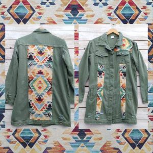 Chaqueta vaquera larga verde samba