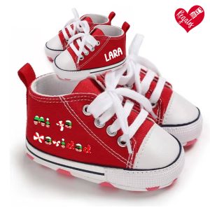 Zapatillas rojas personalizadas «Mi primera Navidad»
